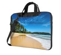 Clear Sky Wave Beach Laptop Bag Business Computer Laptop Unisex Spalla Messenger Cartella Back School Season, Nero , 15.6 inch