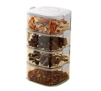 Clear Spices Pots - Seasoning Rack Storage Container Set | Transparent Condiment Jars with Sealed Lids, Kitchen Cooking Tools for Storing Salt Sugar Cardamom Herbss and Spices Organizer, Transparent