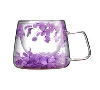 Clear Spring - da caffè a doppia parete isolata da 200 ml con manici | Bicchieri isolati a doppia parete | Bicchieri con manico creativo | Tazze da caffè creative con manico per tè latte latte
