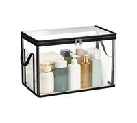 Clear Stackable Book Storage Box 45L Large Capacity Organizer With Lid | Transparent Bins Let You See Contents At A Glance For Quick Access. Great For Books, Toys, And Closet Organization.