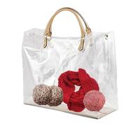 Clear Stadium - Borsa trasparente per il pranzo, trasparente, impermeabile, grande, trasparente, in PVC, per lavoro, spiaggia, 3 Trasparente, Refer to description, Unisex
