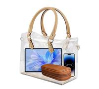 Clear Stadium - Borsa trasparente per il pranzo, trasparente, impermeabile, grande, trasparente, in PVC, per lavoro, spiaggia, 1 Trasparente, Refer to description, Unisex