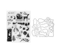 Clear Stamp Set with Die, Transparent DIY Silicone Rubber Stamp for Card Making, Scrapbooking and Handmade Gifts, Crystal - Clear for Precise Alignment on Paper