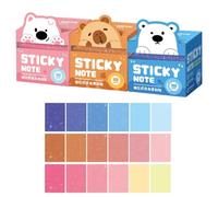 Clear Sticky Notes - 105 Sheets 3 Set Glitter Animal Fruit Pull Out | Shimmer Memo Pad Writing Tabs for Teacher Student Book Journal Planners Annotation School