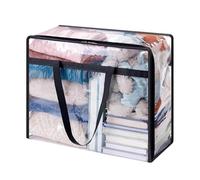 Clear Storage Bags - 40L Large Organizer, Foldable Moving Container with Zipper and Handles, Transparent Clothing Bin, Dust-Proof Storage for Bedding Comforters Blankets Pillows Toys