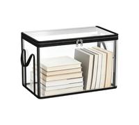 Clear Storage Bin - Waterproof PVC Book Organizer with Lids & Handles
