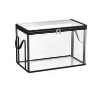 Clear Storage Bin - Waterproof PVC Book Organizer with Lids & Handles