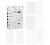 Clear Storage Binder - Holographic Sticker Album, Student School Holder | Collect Stickers Binder Book for Study Note Hand-Drawn Cards Girls Students Kids Teens School Dorm Bedroom