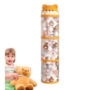 Clear Stuffed Animal Storage Tower with Wheels - Large Capacity Plush Organizer Bin for Kids Toys, Nursery & Playroom Decor | 3-Layer or 4-Layer Stuffy Holder Container for Toddler Room Organization