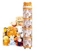 Clear Stuffed Animal Storage Tower with Wheels - Large Capacity Plush Organizer Bin for Kids Toys, Nursery & Playroom Decor | 3-Layer or 4-Layer Stuffy Holder Container for Toddler Room Organization