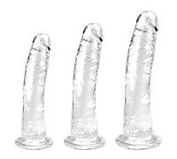 Clear Suction Dildo Set - 3 dimensioni (piccolo grande enorme) per il piacere anale e vaginale - Perfetto per principianti e utenti avanzati pene realistico