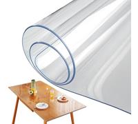 Clear Table Cover Protector | PVC 0.7mm Thick Sheet | Effortless Cleaning Desk Cover Protector,for Kitchen Home Workplace Dressing Table Dining Picnic Desk Counter Furniture