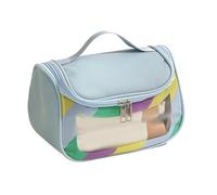 Clear Toiletry Bags, Waterproof Travel Cosmetic Bag, 8,66 x 5,51 x 6,3in Trasparente Makeup Organizer Baggage, Plain Travel Pouch, Approved Toiletry Luggage for Traveling, blu, Se référer au