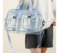 Clear Tote Bag Trasparente Donna Borsa a Mano PVC Impermeabile Multifunzionale