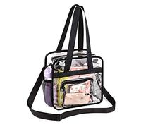 Clear Tote bag - WENTS Borsa trasparente in PVC Borsa da toilette trasparente con cerniera e tracolla staccabile Omologata per lo Stadio e Aeroporto Borsette Clear Travel Bag Unisex
