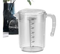 Clear Water Caraffa Jug, L-Capacity 2500 ml Caldo-Resistant Pitcher, Airtight Juice Container with Strainer, Handle, and Measurements, Ideal for Iced Drinks at Parties