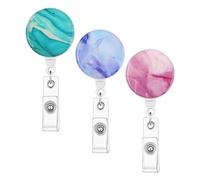 Clear Window Badge Reel 3 Pack for Workplace ID Display | Retracting Card Holder with Secure Clip Design for Wallet, Neck, Waist, Office and School Use