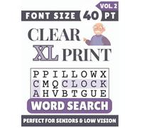 Clear XL Font 40 pt Size Word Search VOL. 2: Designed for Seniors, Low Vision & Visually Impaired | 60 Relaxing Puzzles | 8.5x11 Inches | Thoughtful Gift for Parents, Grandparents & Loved Ones