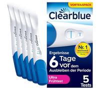 Clearblue Test di gravidanza, rilevamento ultra precoce, risultati 6 giorni prima, 5 test