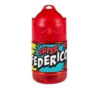 CLEARCO Borraccia con cannuccia personalizzata Super Eroe 300 ml - Federico