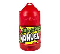 CLEARCO Borraccia con cannuccia personalizzata Super Eroe 300 ml - Manuel