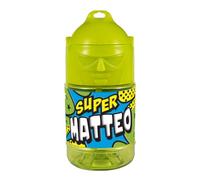 CLEARCO Borraccia con cannuccia personalizzata Super Eroe 300 ml - Matteo