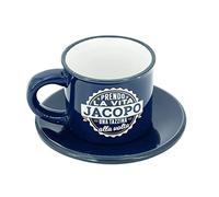 CLEARCO Tazzina da caffè in gres porcellanato personalizzata con piattino - Jacopo