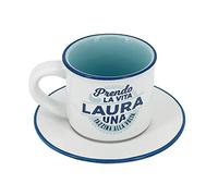 CLEARCO Tazzina da caffè in gres porcellanato personalizzata con piattino - LAURA