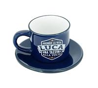 CLEARCO Tazzina da caffè in gres porcellanato personalizzata con piattino - Luca