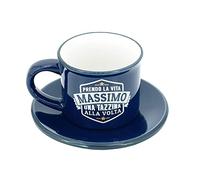 CLEARCO Tazzina da caffè in gres porcellanato personalizzata con piattino - Massimo
