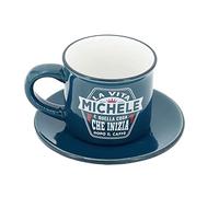CLEARCO Tazzina da caffè in gres porcellanato personalizzata con piattino - Michele