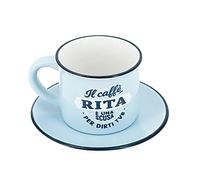 CLEARCO Tazzina da caffè in gres porcellanato personalizzata con piattino - Rita