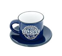 CLEARCO Tazzina da caffè in gres porcellanato personalizzata con piattino - Simone