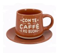 CLEARCO Tazzina da caffè personalizzata con piattino e scatola - Amica Mia
