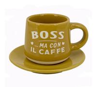 CLEARCO Tazzina da caffè personalizzata con piattino e scatola - Boss