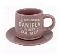 CLEARCO Tazzina da caffè personalizzata con piattino e scatola - Daniela