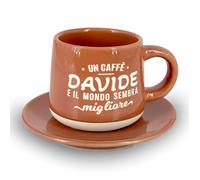CLEARCO Tazzina da caffè personalizzata con piattino e scatola - Davide