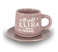 CLEARCO Tazzina da caffè personalizzata con piattino e scatola - Elisa