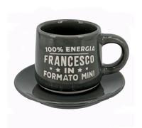 CLEARCO Tazzina da caffè personalizzata con piattino e scatola - Francesco
