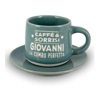 CLEARCO Tazzina da caffè personalizzata con piattino e scatola - Giovanni