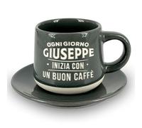CLEARCO Tazzina da caffè personalizzata con piattino e scatola - Giuseppe
