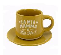 CLEARCO Tazzina da caffè personalizzata con piattino e scatola - Mamma Nr 1