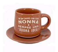 CLEARCO Tazzina da caffè personalizzata con piattino e scatola - Nonna