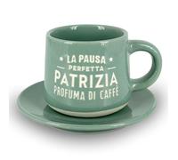 CLEARCO Tazzina da caffè personalizzata con piattino e scatola - Patrizia