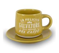 CLEARCO Tazzina da caffè personalizzata con piattino e scatola - Salvatore