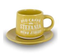 CLEARCO Tazzina da caffè personalizzata con piattino e scatola - Stefania