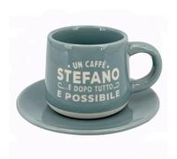 CLEARCO Tazzina da caffè personalizzata con piattino e scatola - Stefano