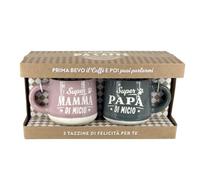 CLEARCO Tazzine da caffè personalizzate in scatola regalo - Mamma & Papà di Micio