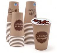 CLEARFEE Tazza di carta premium 400 ml | 0,4 l - 16 oz grande | Qualità Gastro | Tazza monouso Coffee to go tazza per bevande calde e fredde (50 tazze)
