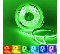 Clearhill 12V Striscia LED COB RGB con connettori 4 pin, larghezza 8 mm, 576 LED/m, 5 m, luce colorata, senza punti neri, IP20, per camera, feste domestiche (senza dimmer/alimentatore)
